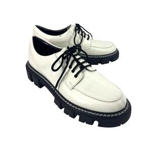 Marc Fisher LTD Dorin White Leather Chunky Lug Sole Oxford Shoes Womens 10M